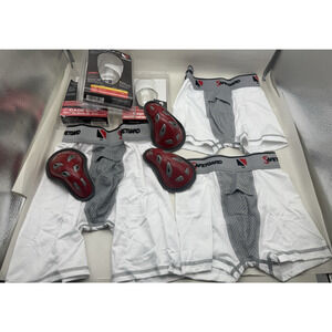 3pc Safetgard Youth Boxer Brief White w/Red Cage Cup, Youth Large & Regular*READ